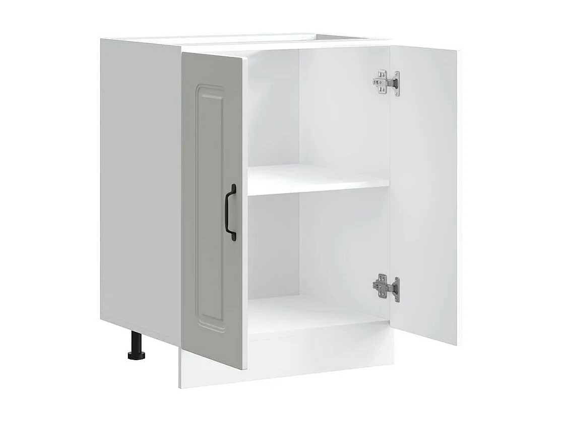 Meuble bas pour évier Kalmar blanc 60x46x81,5 bois ingénierie