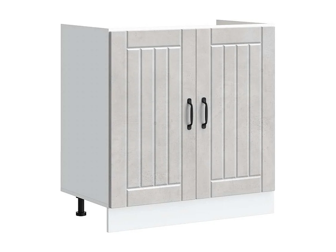 Meuble de base de lavabo Lucca gris béton bois ingénierie