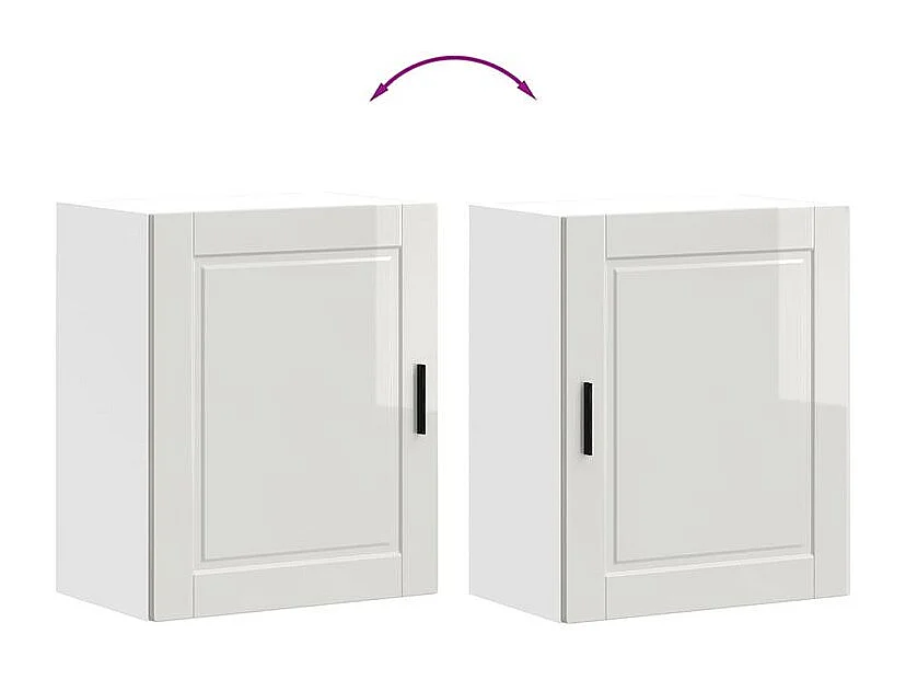 Armoire murale de cuisine Porto blanc brillant bois ingénierie