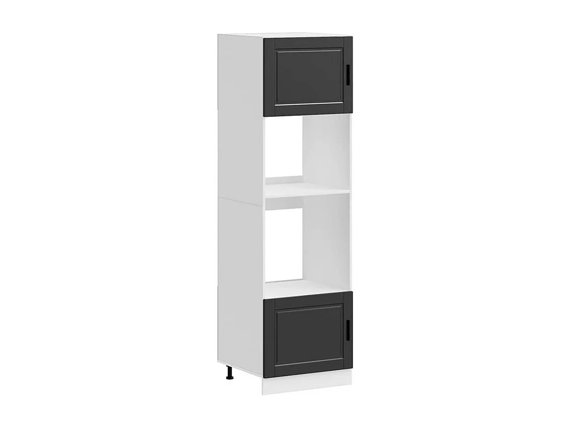 Armoire de four 2 pc Porto noir bois d'ingénierie
