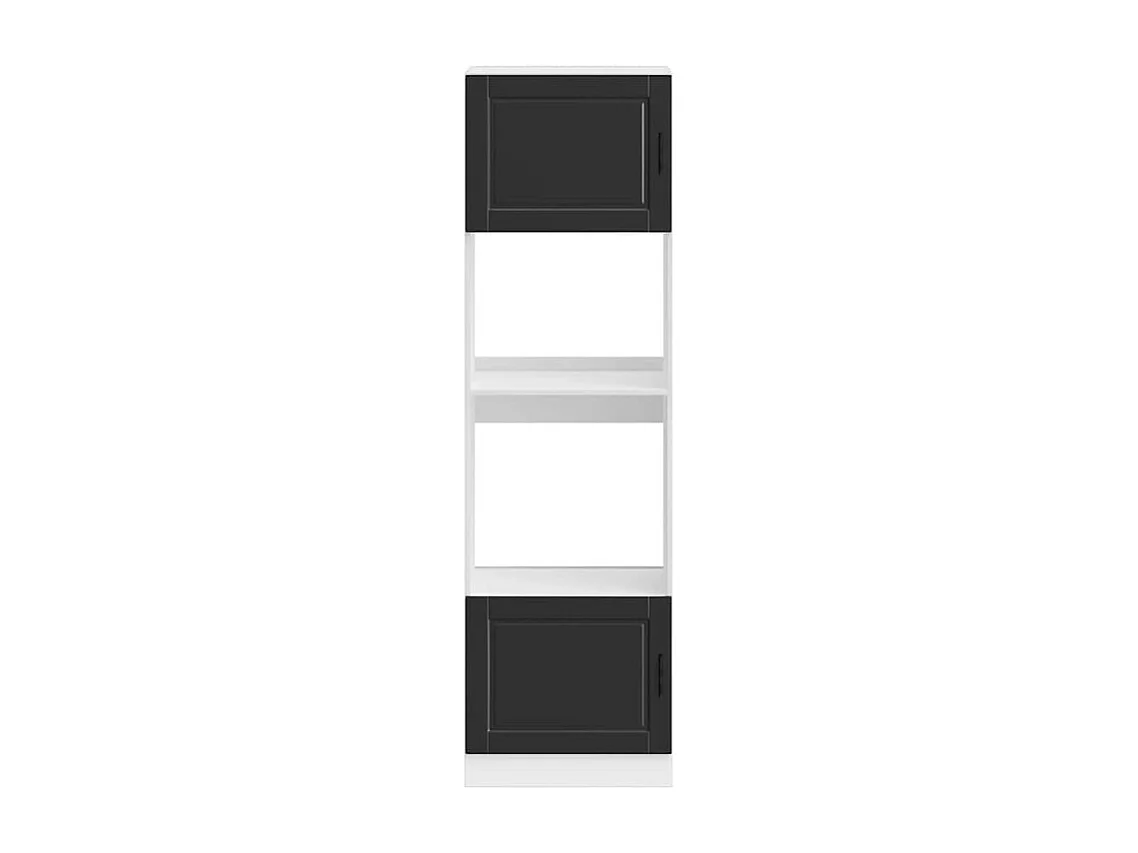 Armoire de four 2 pc Porto noir bois d'ingénierie