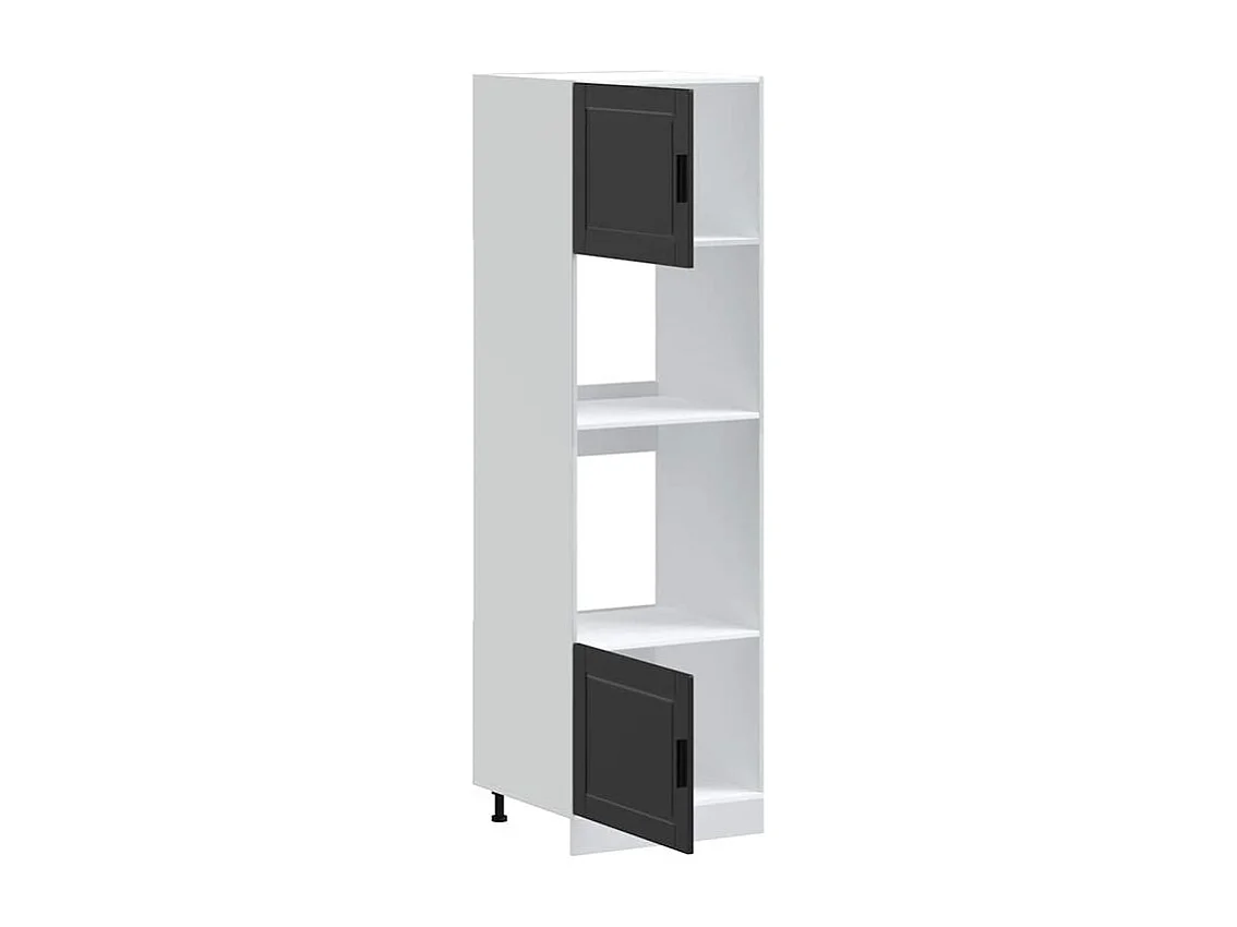 Armoire de four 2 pc Porto noir bois d'ingénierie