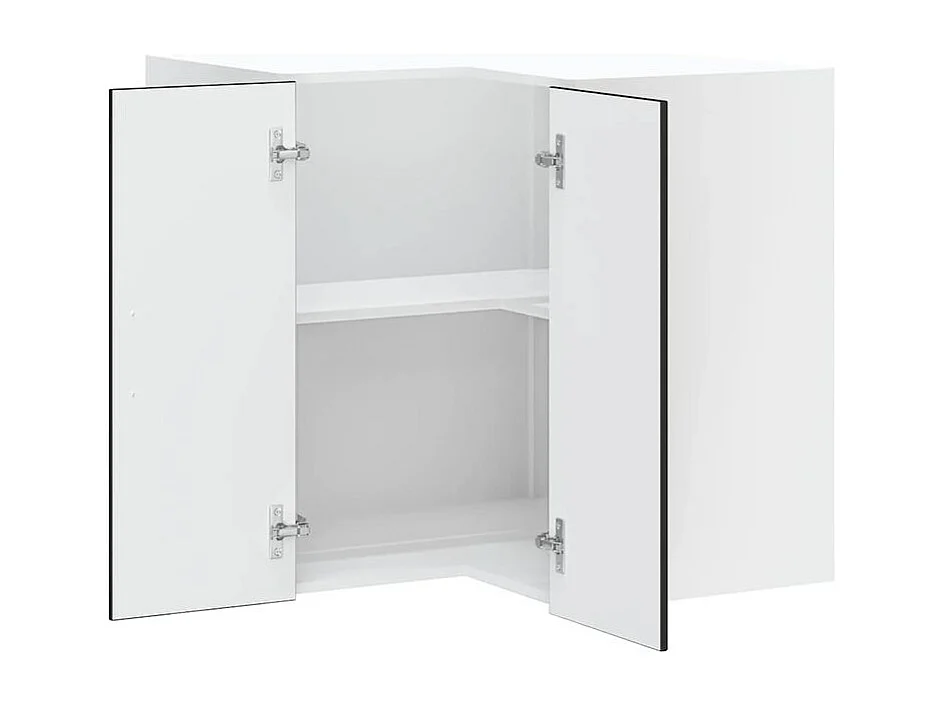 Armoire murale d'angle de cuisine Kalmar noir bois d'ingénierie