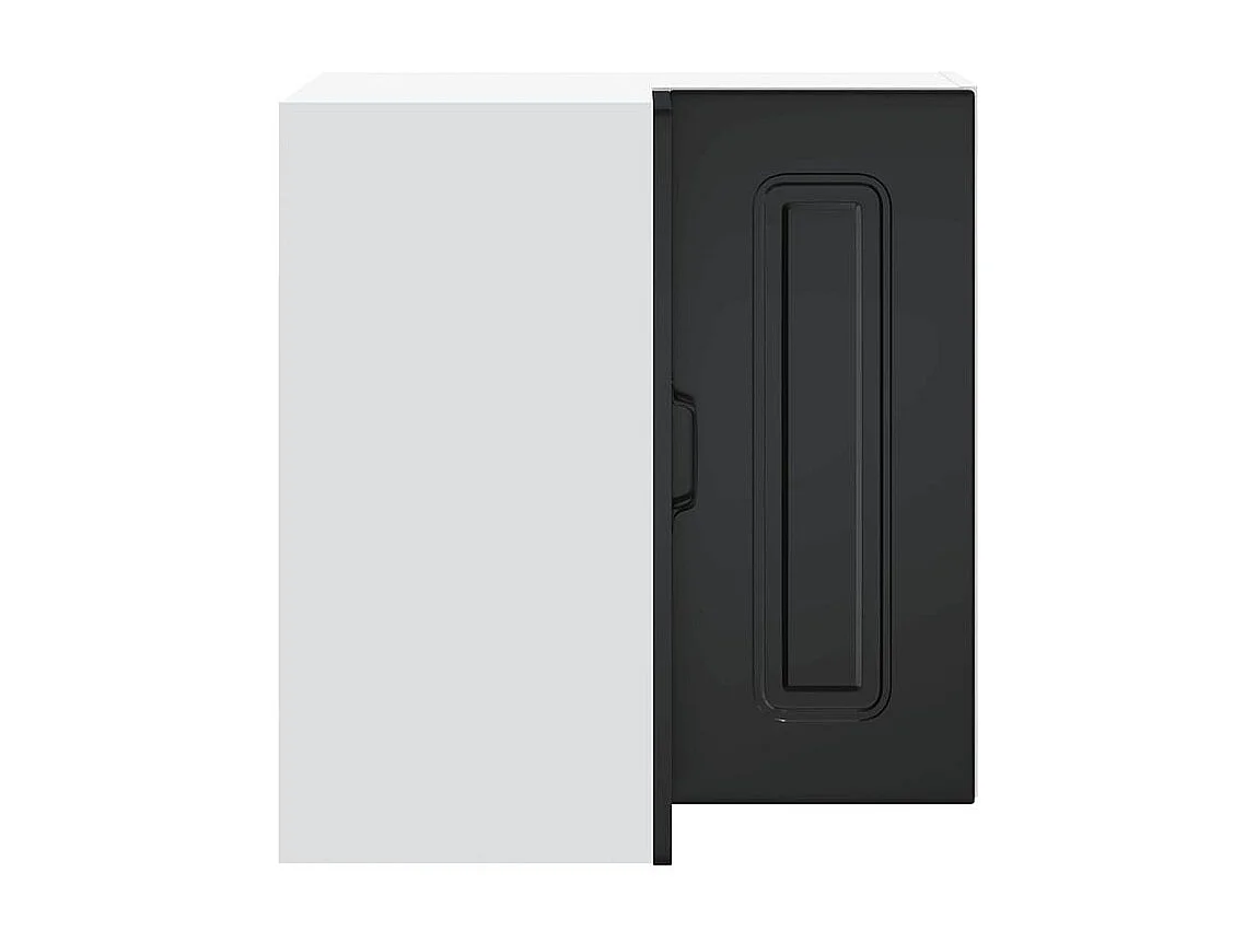 Armoire murale d'angle de cuisine Kalmar noir bois d'ingénierie