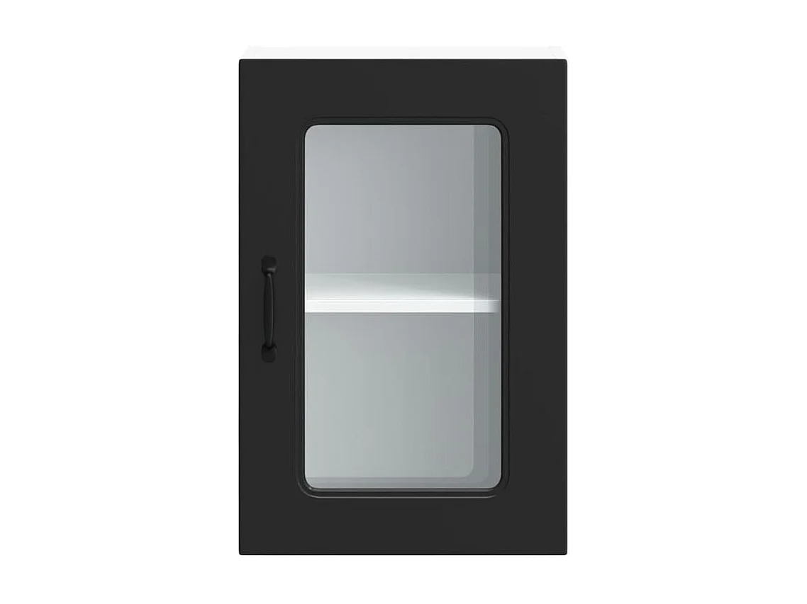 Armoire murale de cuisine avec porte en verre Kalmar noir