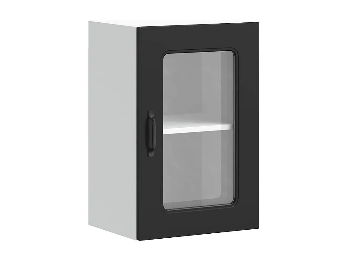 Armoire murale de cuisine avec porte en verre Kalmar noir