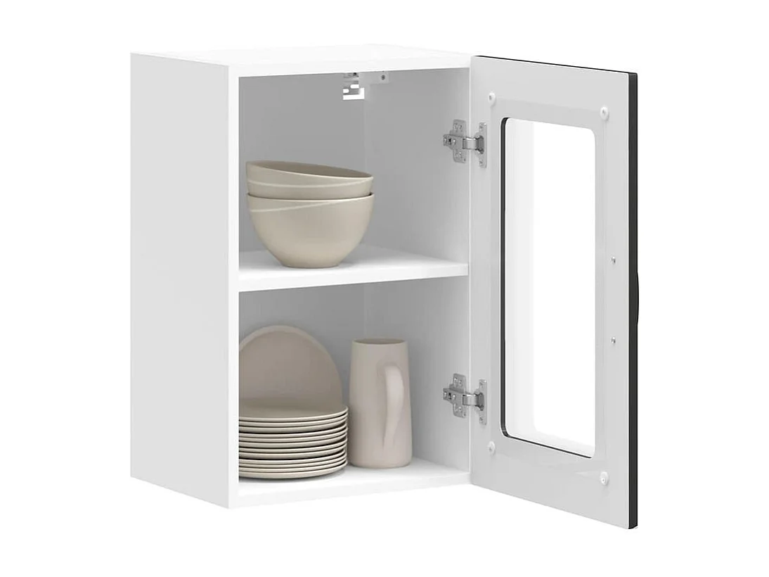 Armoire murale de cuisine avec porte en verre Kalmar noir