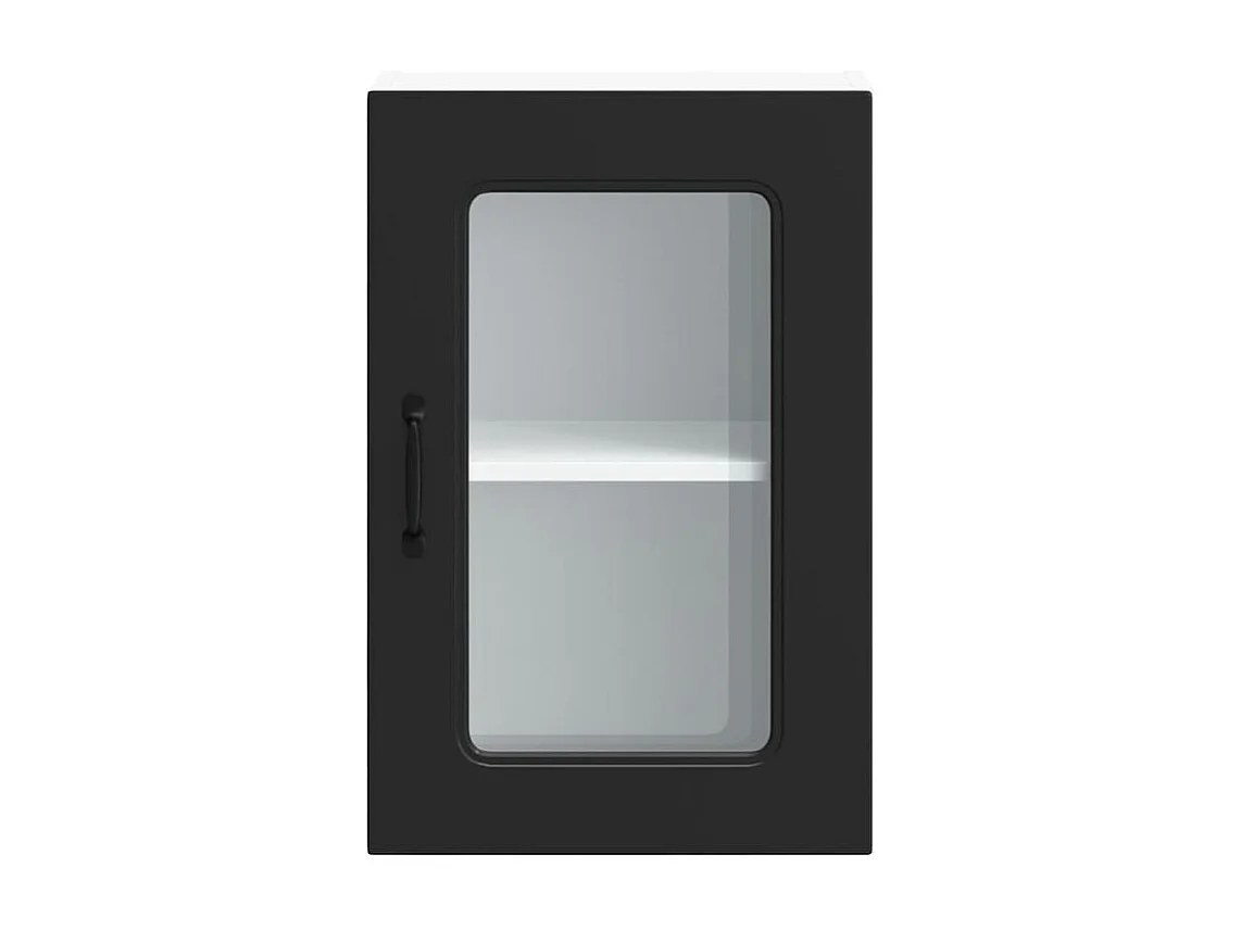 Armoire murale de cuisine avec porte en verre Kalmar noir