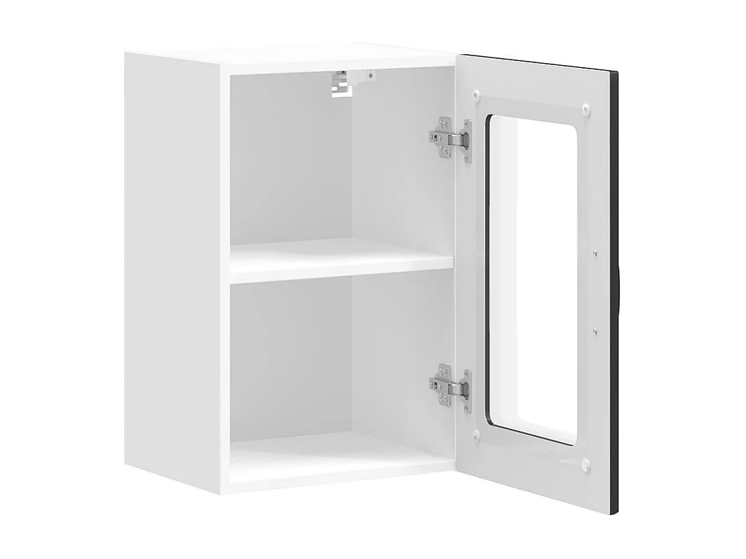 Armoire murale de cuisine avec porte en verre Kalmar noir