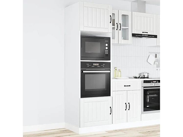Armoire de four 2 pc Kalmar blanc bois d'ingénierie