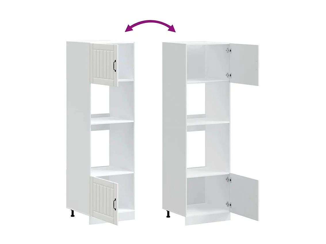 Armoire de four 2 pc Kalmar blanc bois d'ingénierie