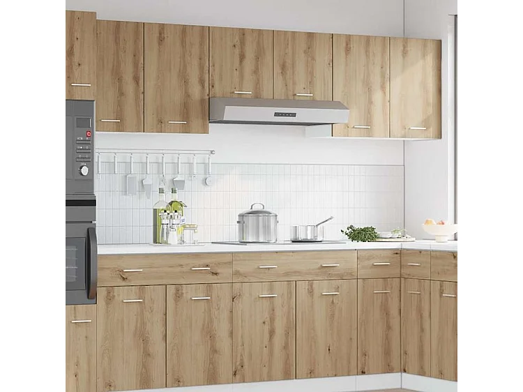 Armoire suspendue 2 pc chêne artisanal bois d'ingénierie