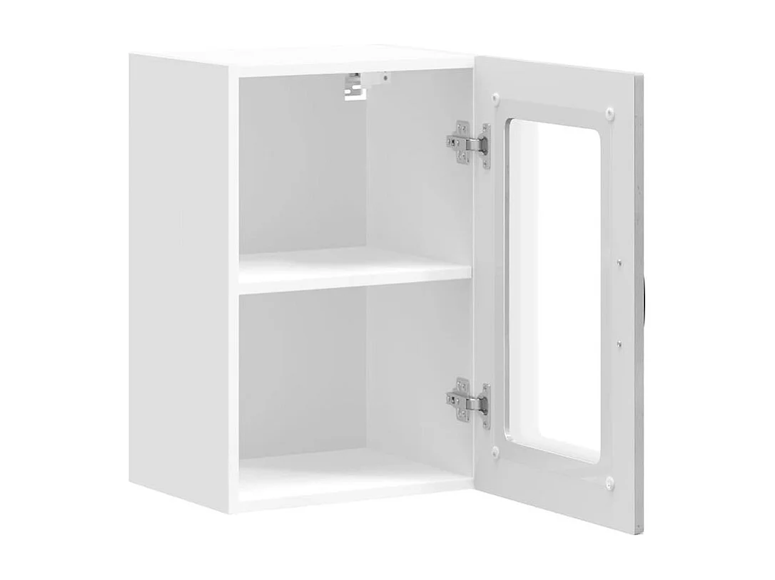 Armoire murale de cuisine avec porte en verre Kalmar gris béton