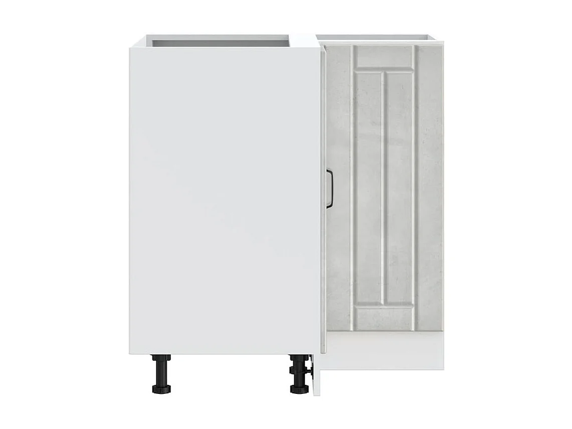 Armoire d'angle de cuisine Lucca gris béton bois d'ingénierie