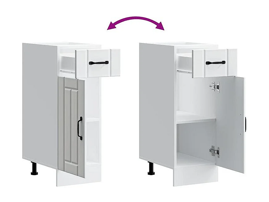 Armoire de cuisine Lucca blanc bois d'ingénierie