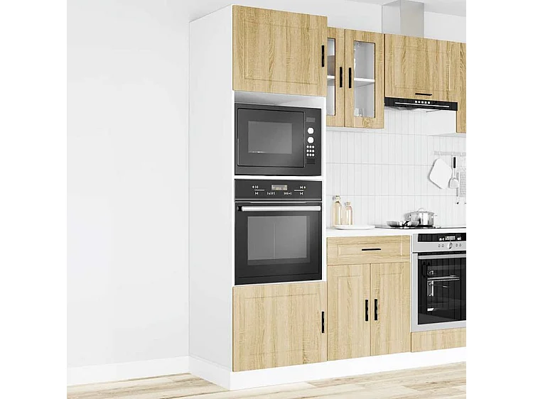 Armoire de four 2 pc Porto chêne sonoma bois d'ingénierie