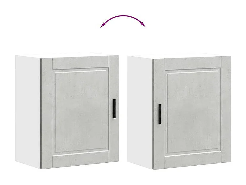 Armoire murale de cuisine Porto gris béton bois d'ingénierie