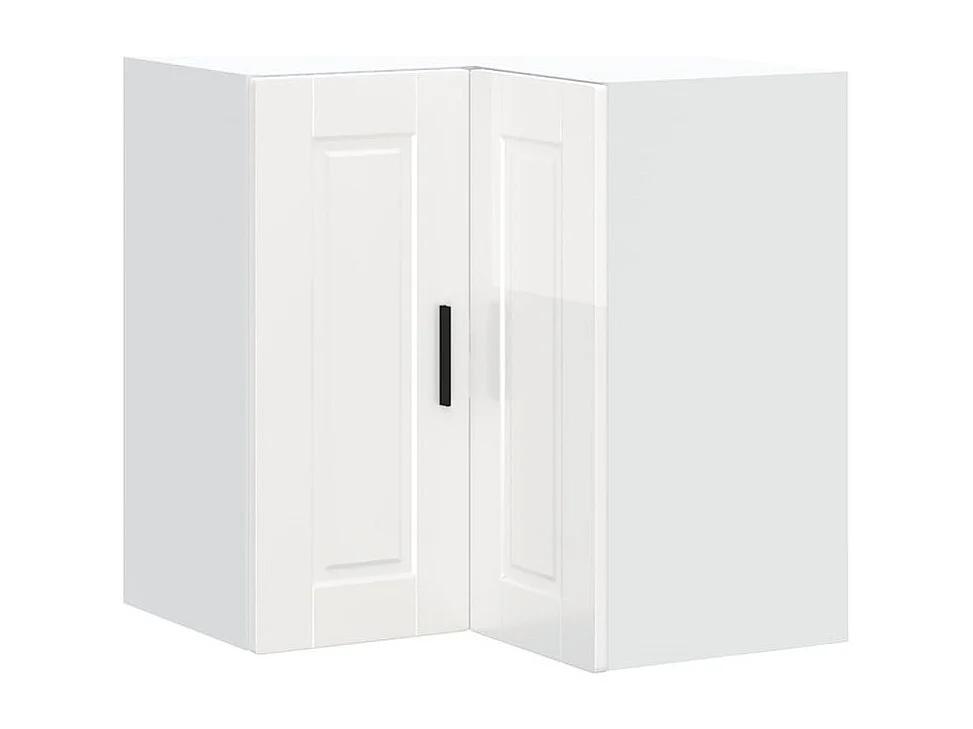 Armoire murale d'angle de cuisine Porto blanc brillant