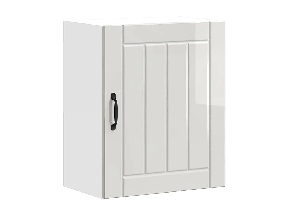 Armoire murale de cuisine Lucca blanc brillant bois ingénierie