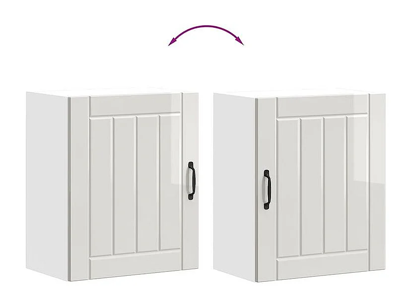 Armoire murale de cuisine Lucca blanc brillant bois ingénierie