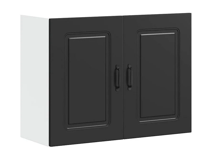 Armoire murale de cuisine Kalmar noir bois d'ingénierie