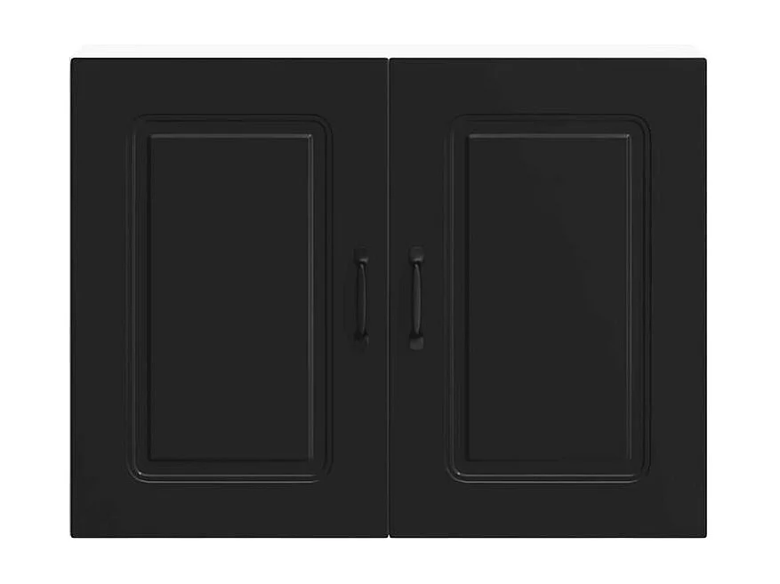 Armoire murale de cuisine Kalmar noir bois d'ingénierie