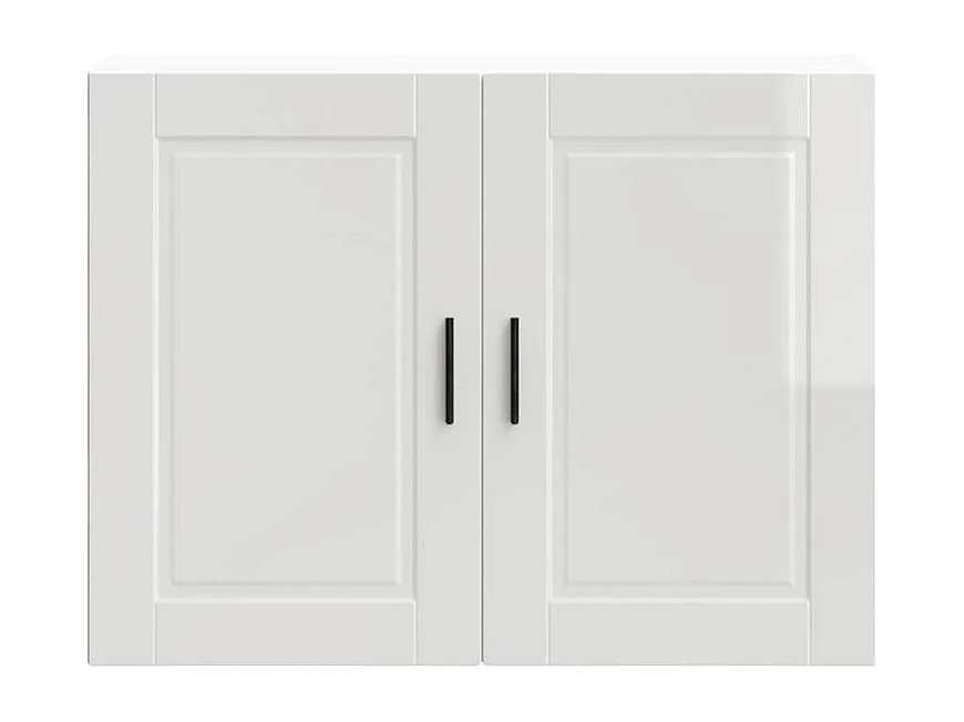 Armoire murale de cuisine Porto blanc brillant bois ingénierie