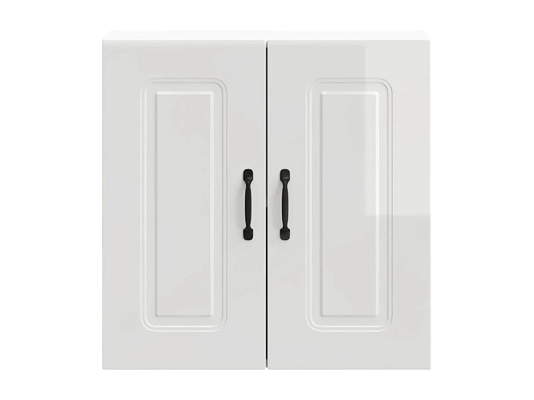 Armoire murale de cuisine Kalmar blanc brillant bois ingénierie