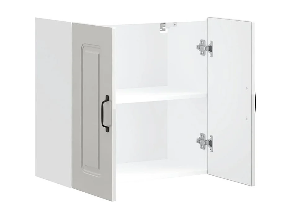 Armoire murale de cuisine Kalmar blanc brillant bois ingénierie