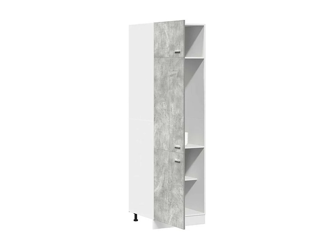 Armoire de réfrigérateur Gris béton 60x57x207