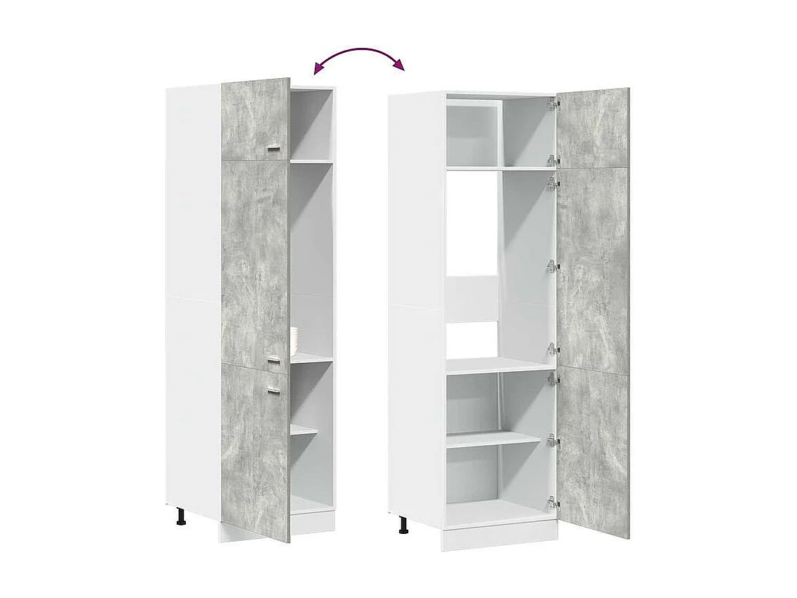 Armoire de réfrigérateur Gris béton 60x57x207