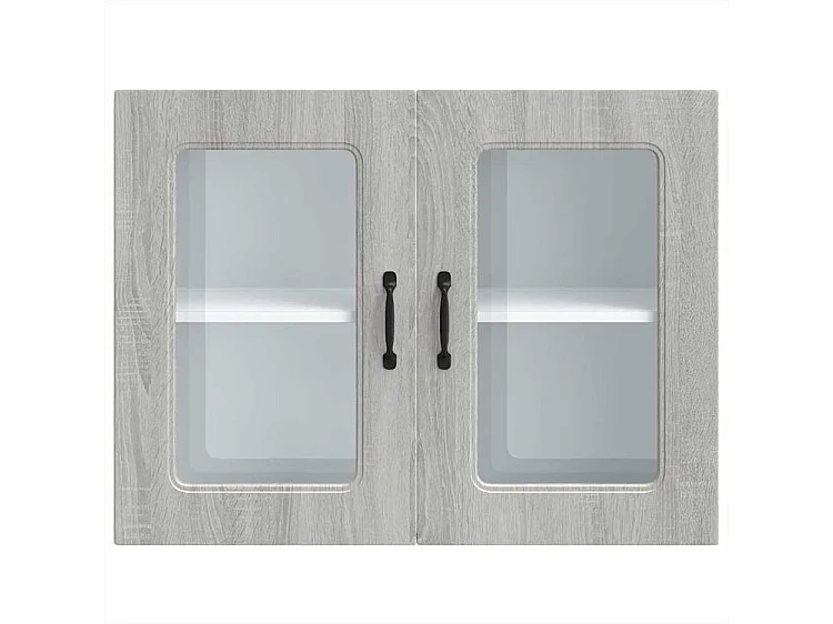Armoire murale de cuisine et porte en verre Kalmar sonoma gris