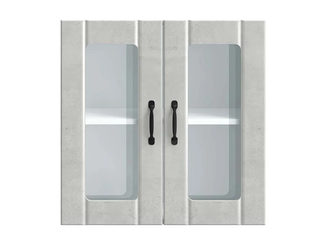 Armoire murale de cuisine avec porte en verre Lucca gris béton