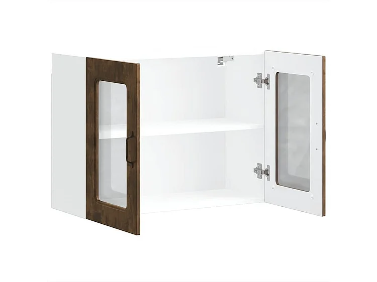 Armoire murale de cuisine avec porte en verre Kalmar chêne fumé