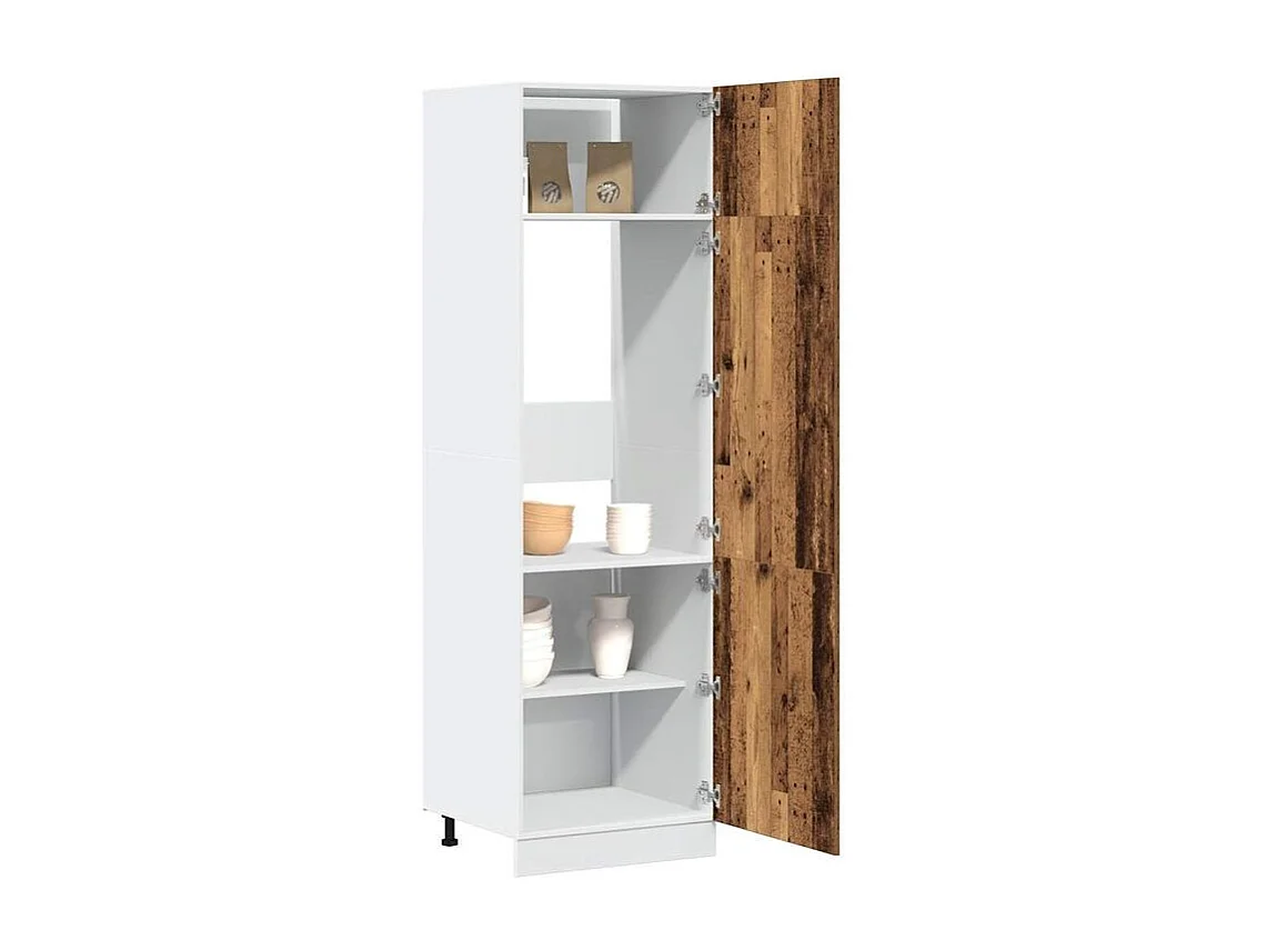 Armoire de réfrigérateur vieux bois 60x57x207 bois ingénierie