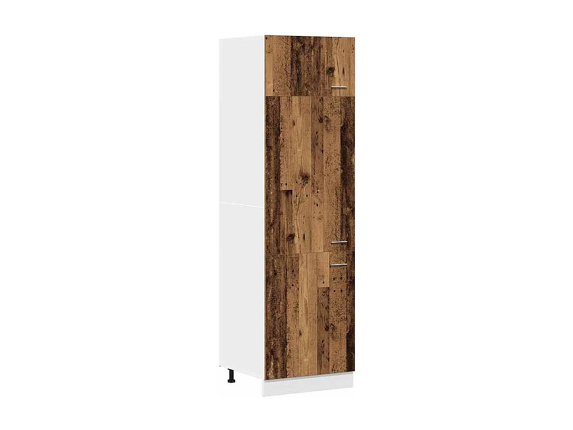 Armoire de réfrigérateur vieux bois 60x57x207 bois ingénierie