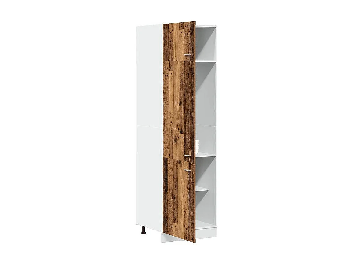Armoire de réfrigérateur vieux bois 60x57x207 bois ingénierie