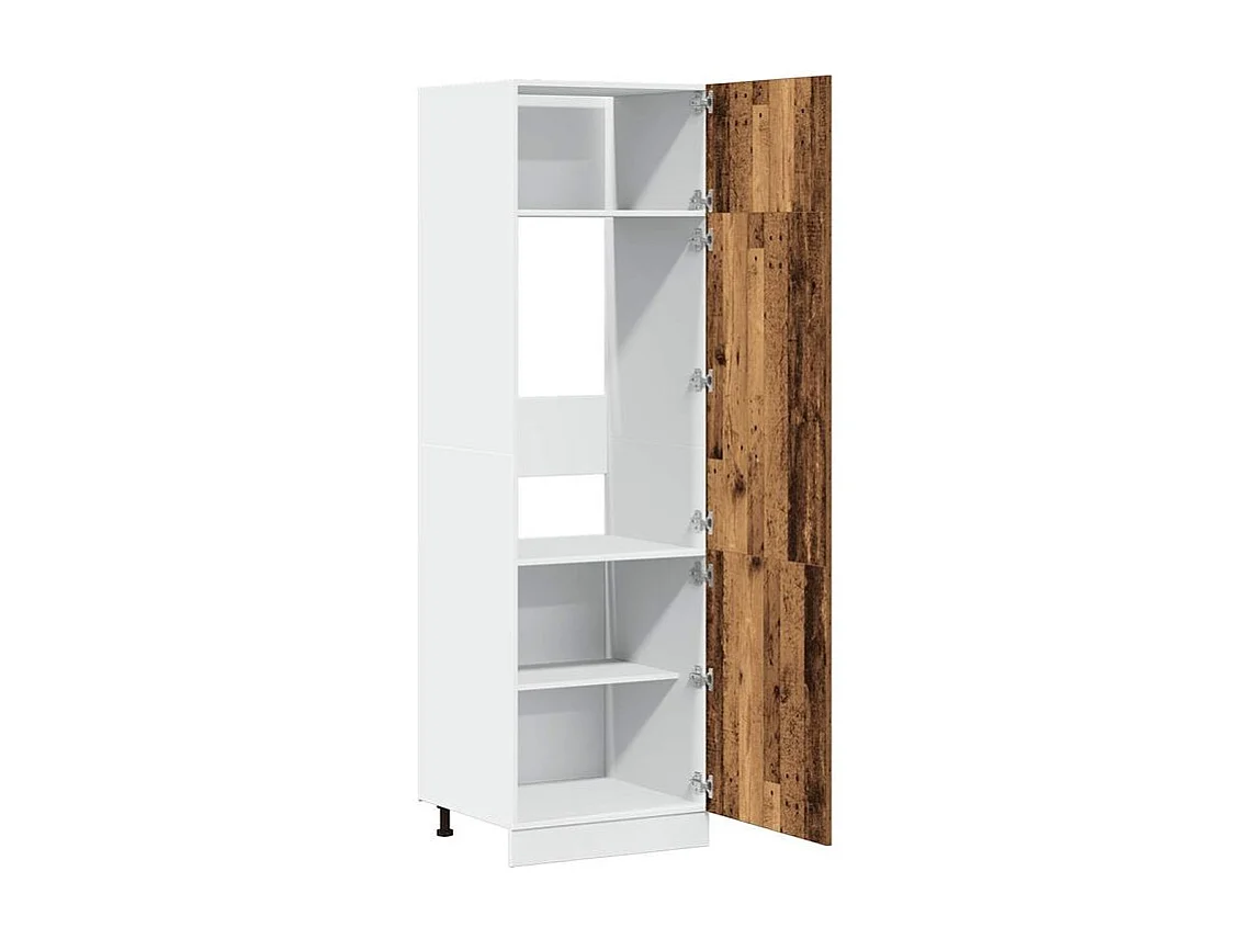 Armoire de réfrigérateur vieux bois 60x57x207 bois ingénierie