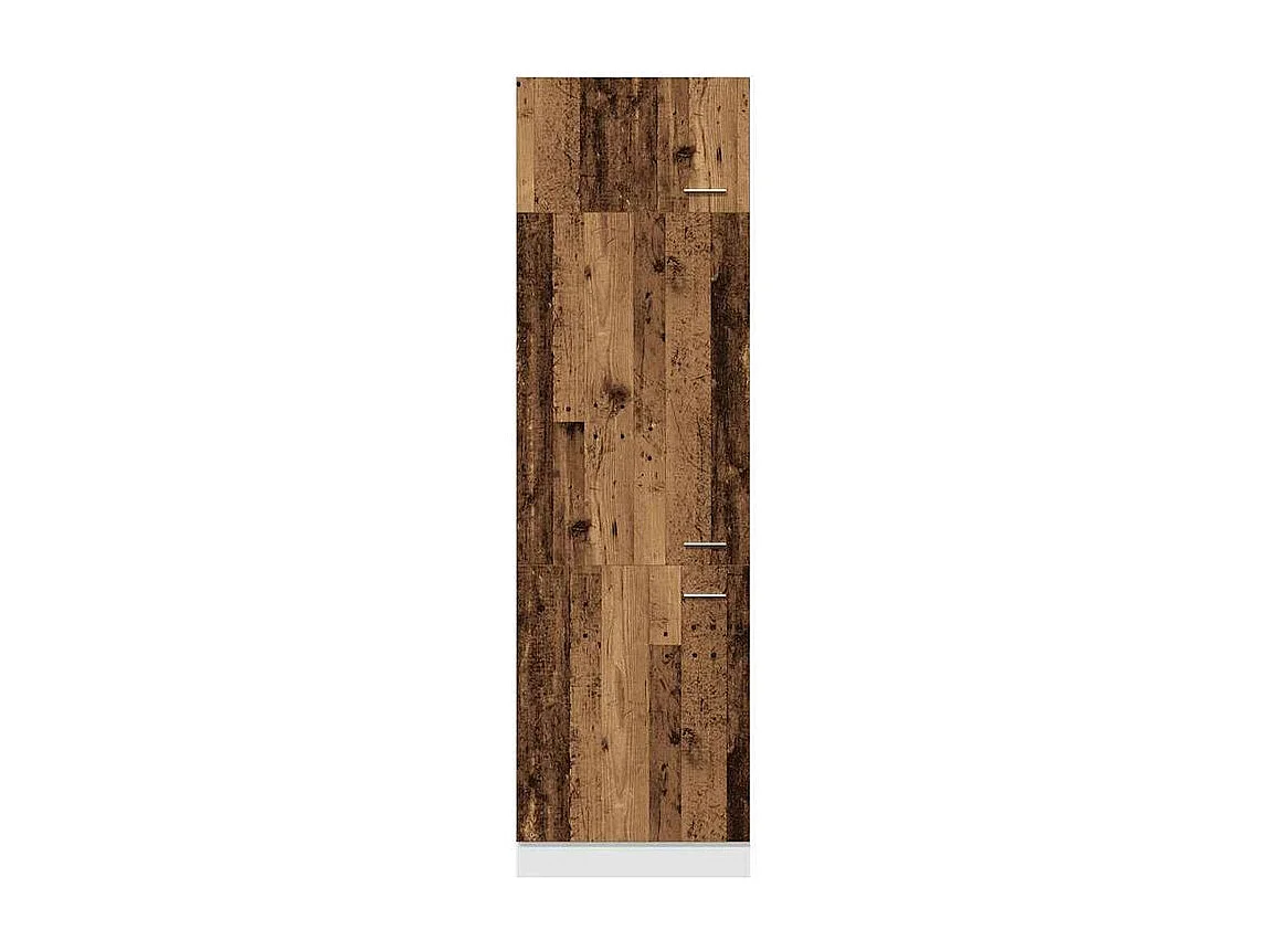 Armoire de réfrigérateur vieux bois 60x57x207 bois ingénierie