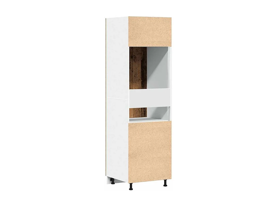 Armoire de réfrigérateur vieux bois 60x57x207 bois ingénierie