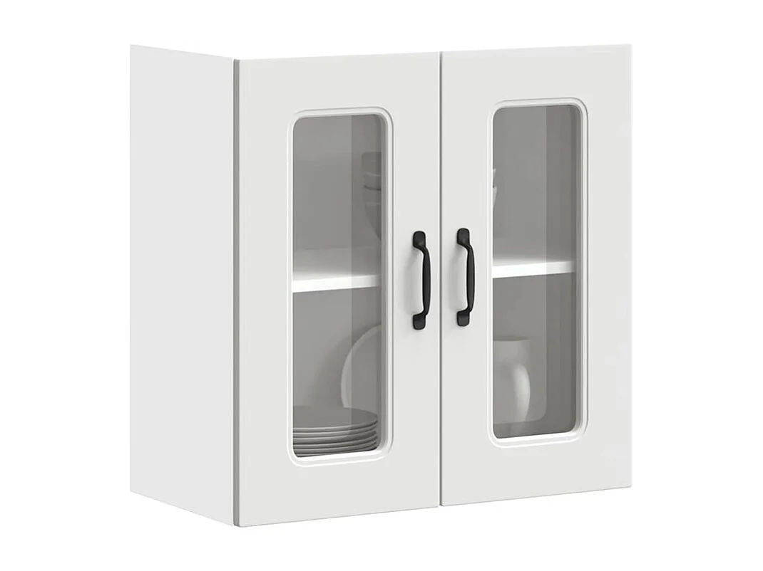 Armoire murale de cuisine avec porte en verre Kalmar blanc