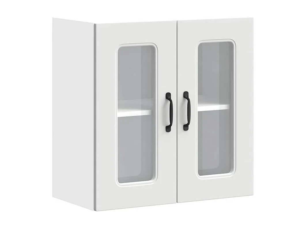 Armoire murale de cuisine avec porte en verre Kalmar blanc
