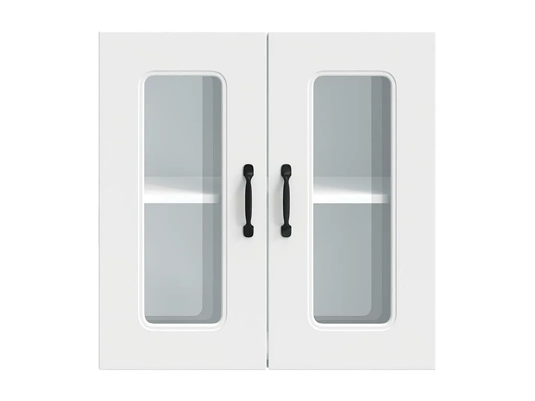 Armoire murale de cuisine avec porte en verre Kalmar blanc
