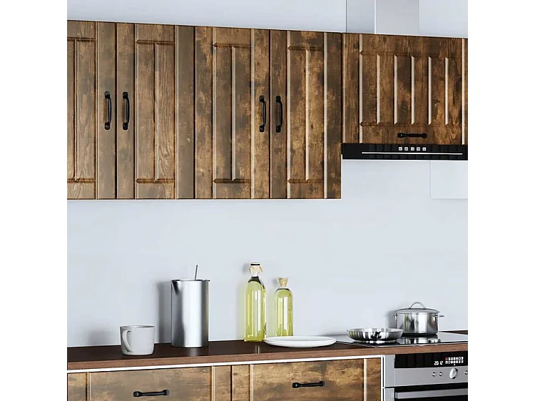 Armoire murale de cuisine Lucca chêne fumé bois ingénierie