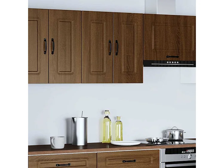 Armoire murale de cuisine Kalmar chêne marron bois d'ingénierie
