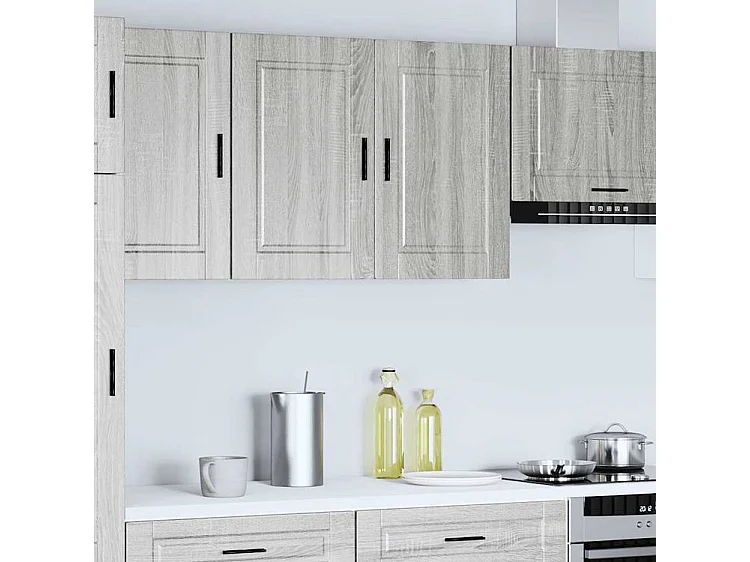 Armoire murale de cuisine Porto sonoma gris bois d'ingénierie