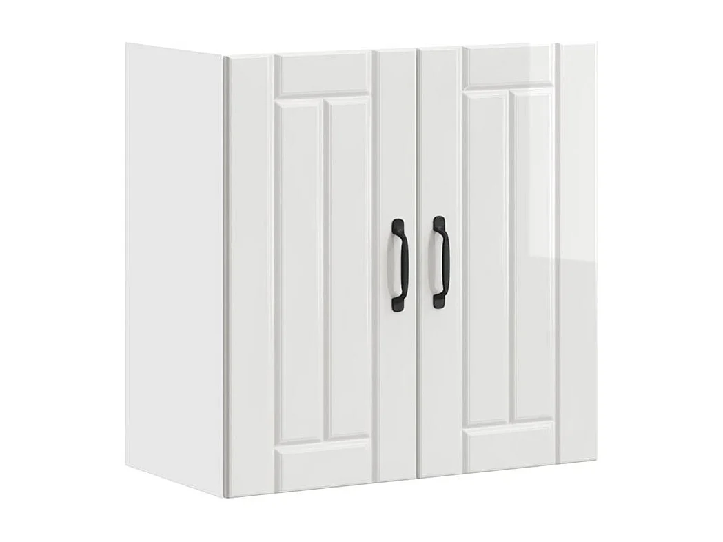 Armoire murale de cuisine Lucca blanc brillant bois ingénierie