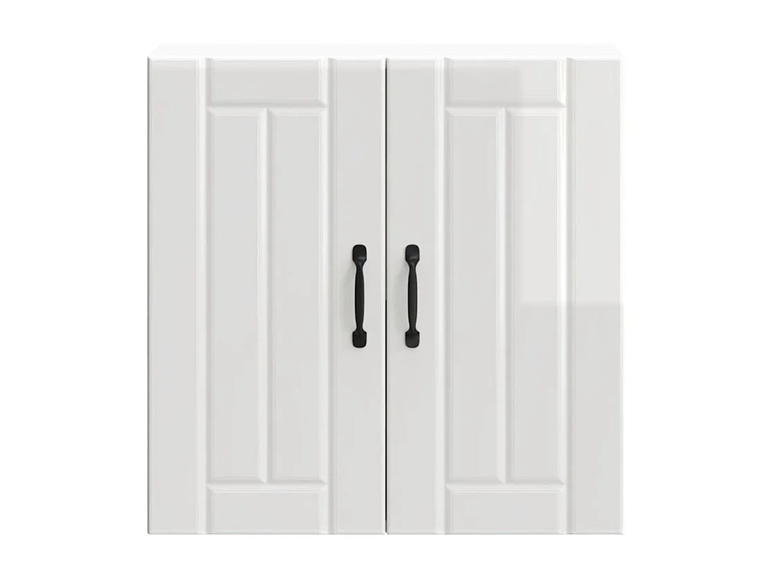 Armoire murale de cuisine Lucca blanc brillant bois ingénierie