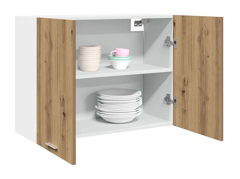Armoire suspendue chêne artisanal 80x31x60 bois d'ingénierie