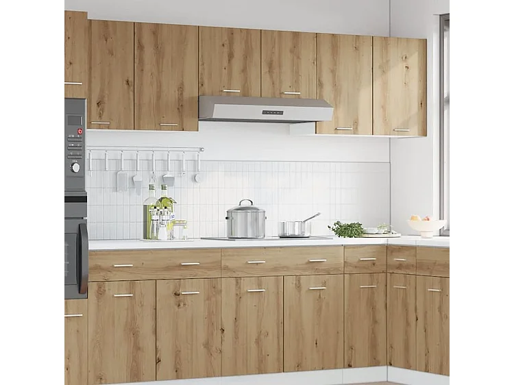 Armoire suspendue chêne artisanal 80x31x60 bois d'ingénierie